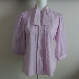 Lavendar high neck tie blouse